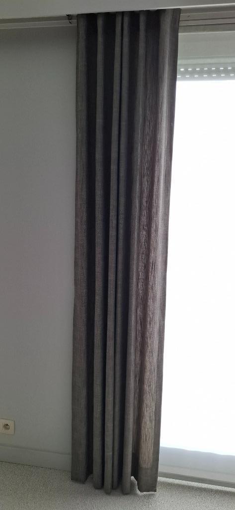 Paneelgordijn + Overgordijnen, Huis en Inrichting, Stoffering | Gordijnen en Lamellen, Gebruikt, 200 cm of meer, Wit, Bruin, Ophalen