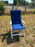 Tuinkussens hoge rug blauw 4 stuks, Tuin en Terras, Ophalen, Zo goed als nieuw