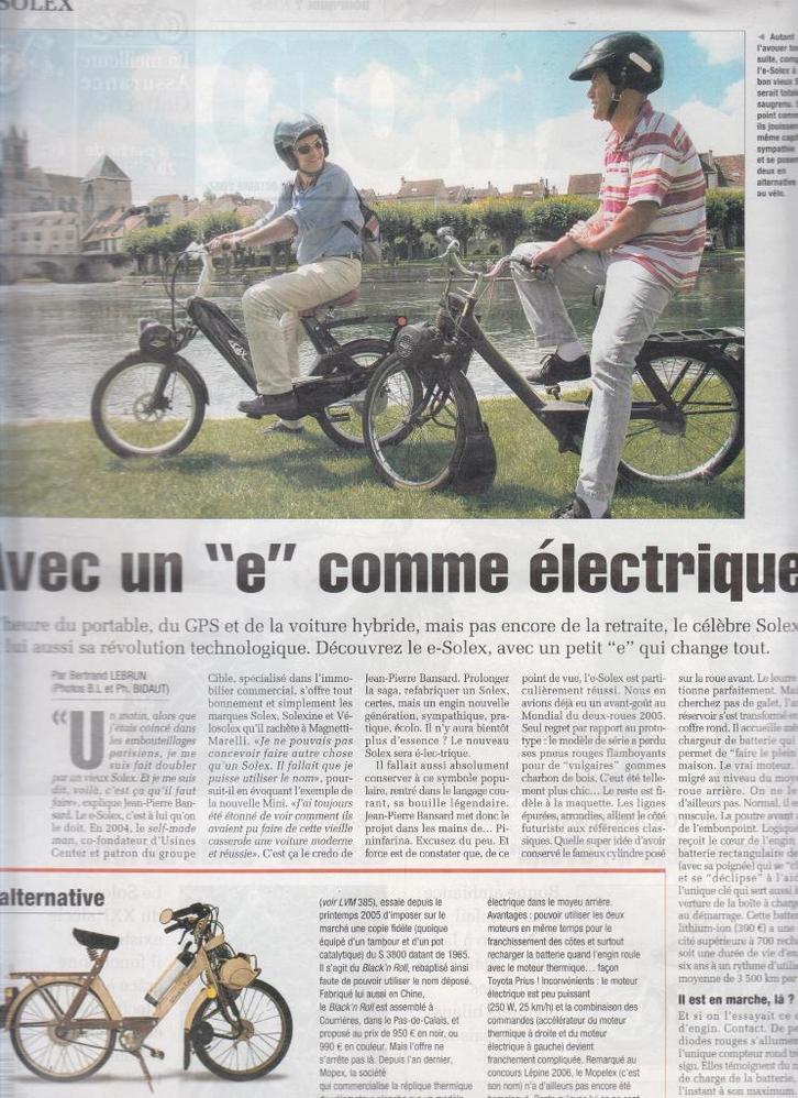 Cyclomoteur Vélosolex Electrique E-Solex, Livres, Motos, Utilisé, Envoi