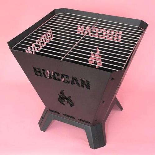 Buccan The Bin vuurkorf BBQ grill: NP € 120, in goede staat, Tuin en Terras, Houtskoolbarbecues, Gebruikt, Met accessoires, Ophalen