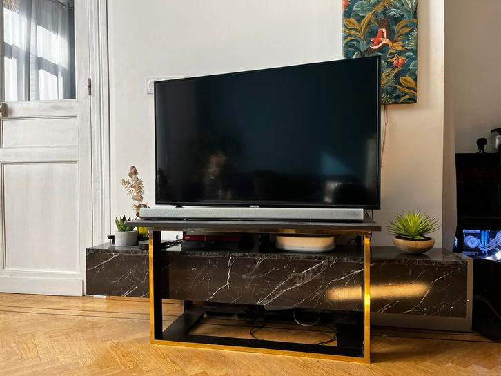 Design tv-meubel met marmereffect, Huis en Inrichting, Kasten |Televisiemeubels, Zo goed als nieuw, Minder dan 100 cm, 25 tot 50 cm