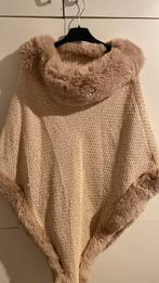 Poncho beige met bont, Enlèvement ou Envoi, Comme neuf