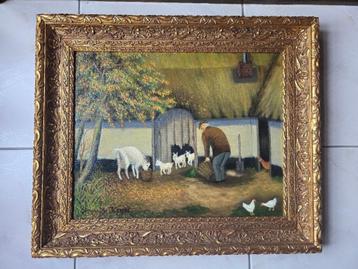 Schilderij boerderij met geitjes, Enlèvement ou Envoi