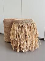 2x Ronde raffia krukjes, Ophalen, Zo goed als nieuw, Overige materialen