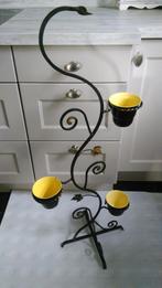 Retro plantenstaander slang 3 vintage bloempotjes, Tuin en Terras, Ophalen, Binnen