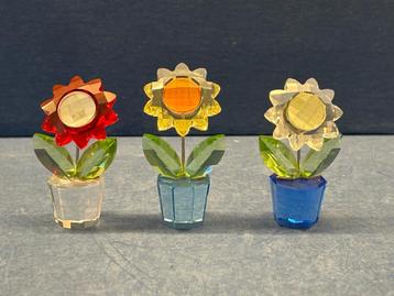 Swarovski Set van 3 Zonnebloemen, Zonnebloem bloemendromen beschikbaar voor biedingen