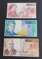 België setje van 3 bankbiljetten, Postzegels en Munten, Verzenden, Setje