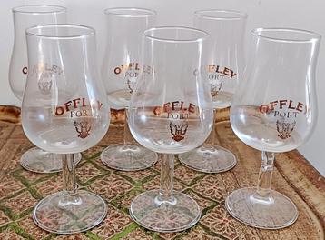 6 verres à vin / porto "Offley Port" sur pied, vintage beschikbaar voor biedingen