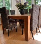 Teak tafel met stoelen, Huis en Inrichting, Complete eetkamers, Ophalen of Verzenden, Gebruikt