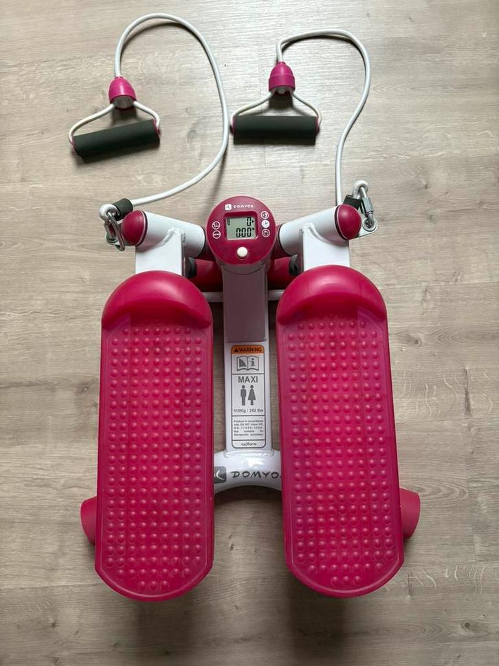 Mini stepper Domyos + elastieken, Sport en Fitness, Fitnessmaterialen, Zo goed als nieuw, Ophalen