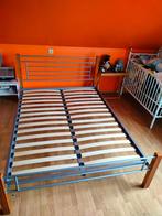 bed, Huis en Inrichting, Grijs, Gebruikt, 140 cm, Metaal