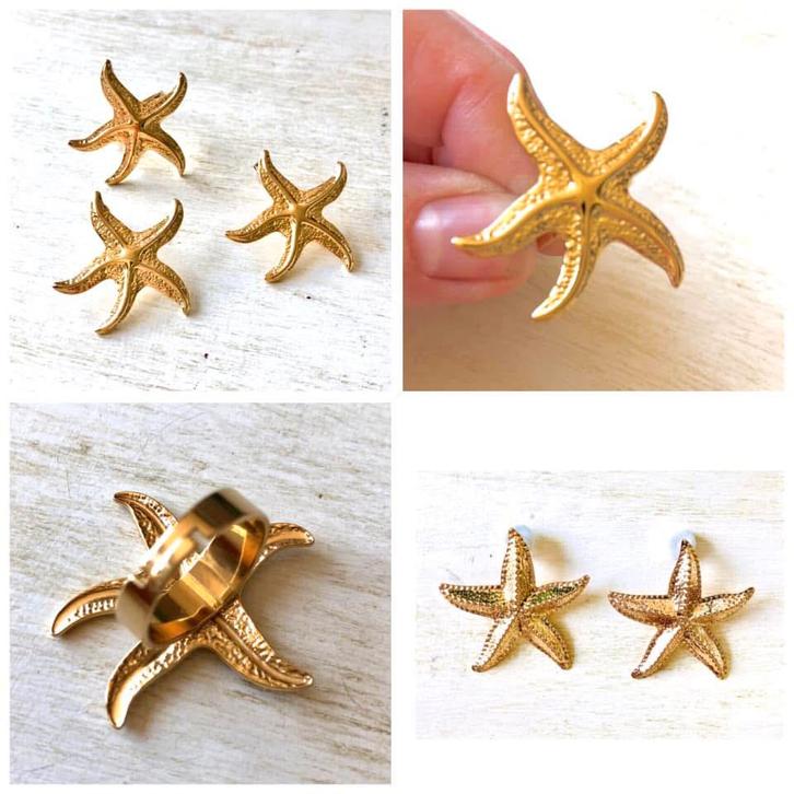 32€ Zeesterring en paar oorbellen, Handtassen en Accessoires, Overige Accessoires, Nieuw, Ophalen of Verzenden