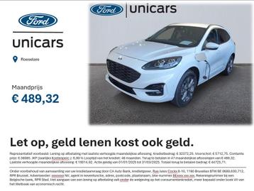 Ford Kuga ST LINE X - 2.5 PHEV 225PK - DAGINSCHRIJVING beschikbaar voor biedingen