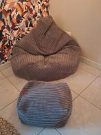 Pouf Lounge Pug velours côtelé anthracite, Huis en Inrichting, Zitzakken, Ophalen of Verzenden, Zo goed als nieuw, Grijs, Zitzak