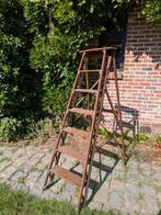 Vintage houten ladder - uniek decoratiestuk, Ophalen, Gebruikt, Ladder, Opvouwbaar of Inschuifbaar