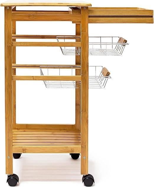 Chariot de cuisine en bambou naturel | LIVRAISON GRATUITE, Neuf, -, -, Autres types