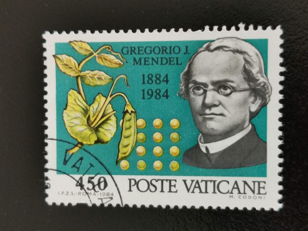 Cité du Vatican 1984 - 100 ans par Gregor Mendel, génétique, Enlèvement ou Envoi, Affranchi