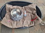 Grijze hondenmand harde plastic drinkbak,kussen,puppy spray, Ophalen, Gebruikt, Polyester