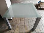 Vierkante tafel, Huis en Inrichting, Ophalen, Gebruikt, Vierkant, Glas