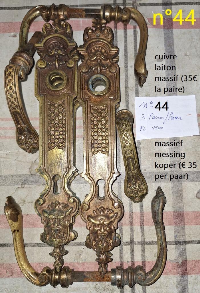 42/66messing/deurklinken/handvat/poignée/porte/laiton massif, Doe-het-zelf en Bouw, Hang- en Sluitwerk, Gebruikt, Klink of Kruk