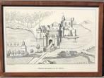 Lithographie châteaux de Boussu signe, Antiquités & Art, Enlèvement ou Envoi