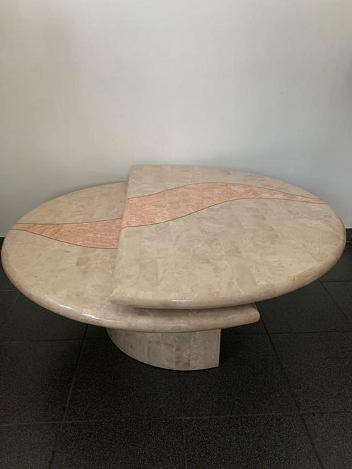 Maitland Smith uitschuifbare ronde salontafel, Huis en Inrichting, Tafels | Salontafels, Zo goed als nieuw, Ophalen