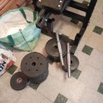 gewichten met halterbank, Sport en Fitness, Ophalen, Zo goed als nieuw, Armen