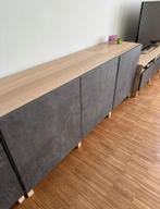 Ikea Besta wandkast 180x42x74, 150 à 200 cm, Comme neuf, Chêne, 25 à 50 cm