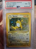 Raichu 1st edition PSA 8 Dutch NL, Enlèvement ou Envoi, Neuf, Cartes en vrac, Foil