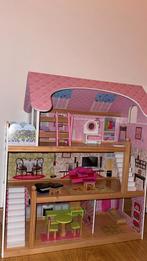 Roze poppenhuis Angels villa met inbudel, Kinderen en Baby's, Poppenhuis, Zo goed als nieuw, Ophalen