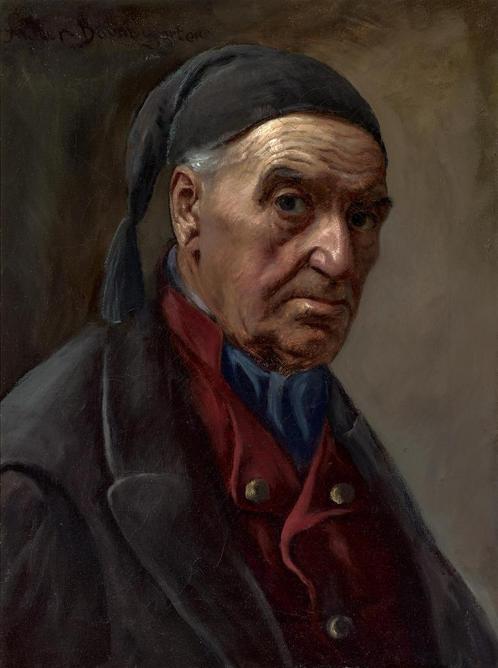 Carl Müller-Baumgarten - Portret van een oude man, Antiek en Kunst, Kunst | Schilderijen | Klassiek, Ophalen of Verzenden