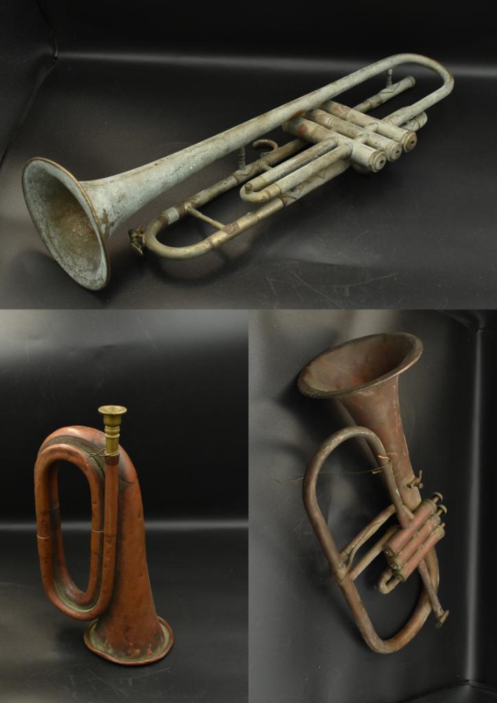 Antieke jachthoorn 3 stuks, Antiek en Kunst, Curiosa en Brocante, Ophalen of Verzenden