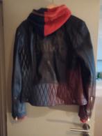 Echte lederen jas met ingebouwde kap.rood blauw., Kleding | Dames, Ophalen, Blauw