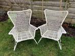 2 witte fauteuils voor tuin of terras (Högsten, Ikea), Tuin en Terras, Ophalen, Gebruikt, Kunststof