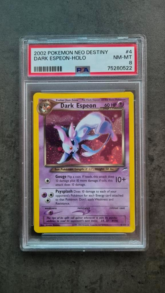 Dark Espeon Neo Destiny PSA 8, Hobby & Loisirs créatifs, Jeux de cartes à collectionner | Pokémon, Enlèvement ou Envoi