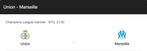 2 tickets Union - Marseille 9 December Champions League, Tickets en Kaartjes, Losse kaart, Twee personen, December