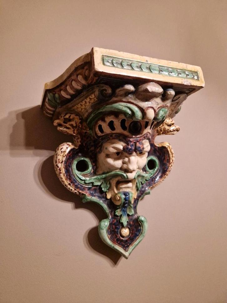 WANDPLANK, majolica, begin 1900., Antiek en Kunst, Antiek | Keramiek en Aardewerk, Ophalen of Verzenden