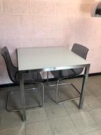 Tafel + 2 stoelen, Maison & Meubles, Tables | Tables à manger, Enlèvement, Utilisé
