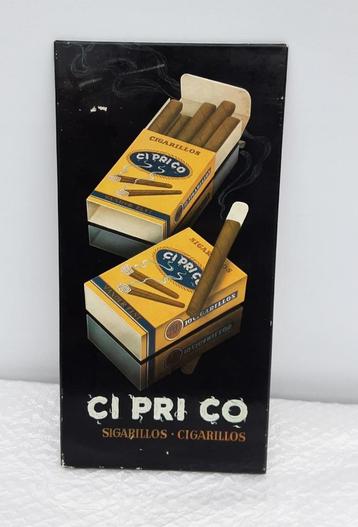Magnifique panneau publicitaire - Cigares Ciprico. Cire à ci, Enlèvement ou Envoi, Panneau publicitaire