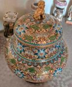 Heel grote vintage Chinese Cloisonne bloemmotief vaas, Antiek en Kunst, Ophalen of Verzenden