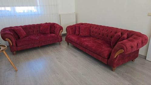 Stoffen Salon Chestefield ( 2 zit + 3 zit), Huis en Inrichting, Zetels | Complete zithoeken, Gebruikt, Ophalen