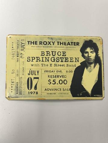 Bruce Springsteen Panneau d'affichage du Roxy Theater 1978
