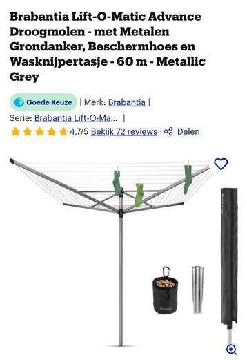 NIEUWE droogmolen Brabantia 60M beschikbaar voor biedingen