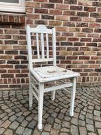 Antieke stoel met bloemmotief, Maison & Meubles, Chaises, Comme neuf, Bois, Enlèvement, Blanc