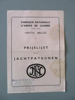 FN Herstal wapenfabriek Brochure prijslijst jacht 1965, Verzamelen, Verzenden, Overige soorten, Foto of Poster