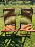 Chaises de jardin en Teck, Tuin en Terras, Tuinstoelen, Zo goed als nieuw, Teakhout, Inklapbaar