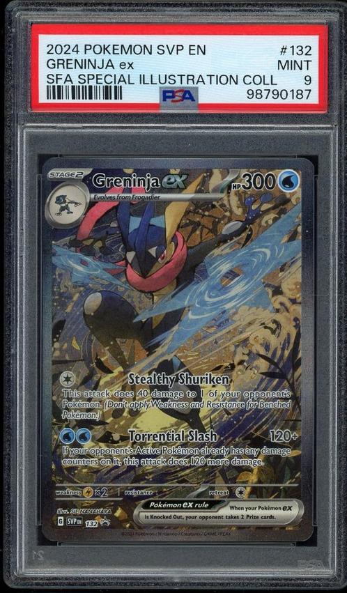 Greninja ex PSA 9 - SVP132 - Scarlett and Violet Promo 2024, Hobby en Vrije tijd, Verzamelkaartspellen | Pokémon, Zo goed als nieuw