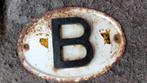 Landcode B in metaal voor oldtimer, Ophalen of Verzenden