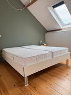 2 persoonsbed (180x200) - dubbele lattenbodem - matrass incl, Ophalen, Wit, Tweepersoons, Zo goed als nieuw