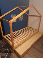 Huisbedje 90x200 met schuif voor spullen/extra matras, Kinderen en Baby's, Kinderkamer | Bedden, Ophalen, Matras